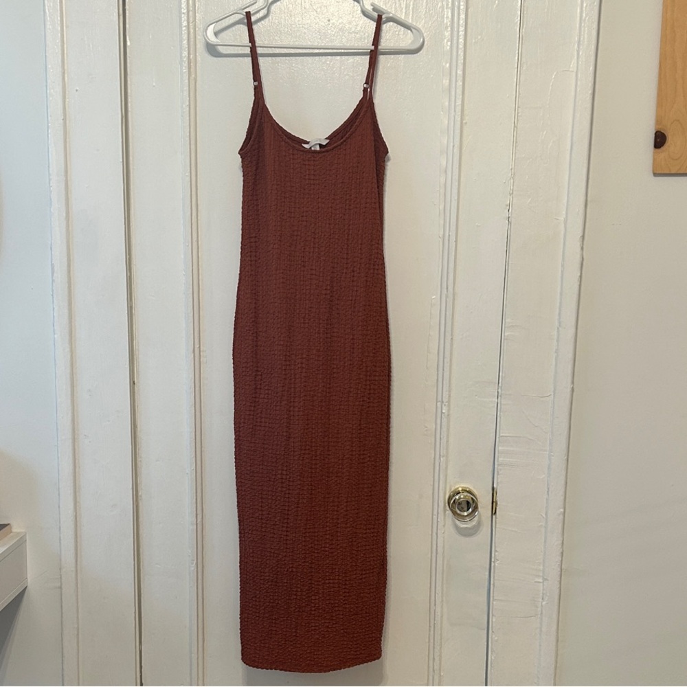 H&M Burgundy Maxi Dress with Spaghetti Straps